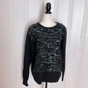 IB DIFFUSION Vintage Silk & Angora Sweater with Sequins